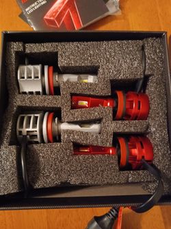 H11 LED automotive Healight Bulbs .. Red Also Fit Other Sizes As Shown In Pic