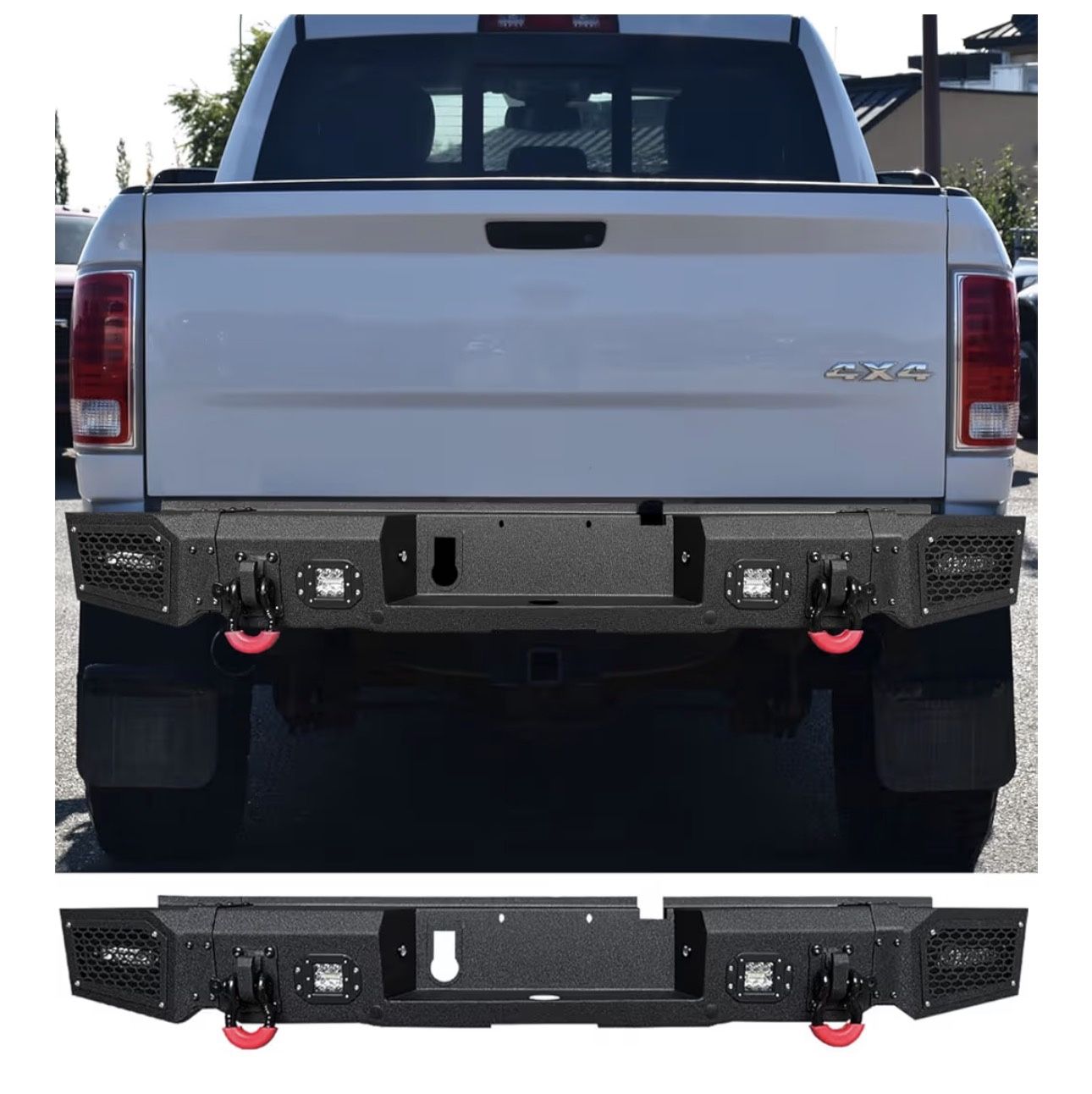 New in the box Vijay Rear Bumper Fits 2009-2018 RAM 1500 and 2019-2024 RAM 1500 Classic (D358)