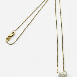18K Yellow Gold Diamond Heart Pendant Necklace