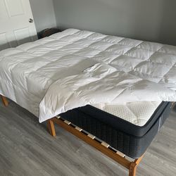 Queen Bed + Mattress + Goose Down Comforter – Like New (< 1 yr)