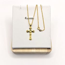 Real 18K Gold Cross Necklace