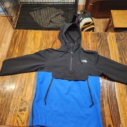 North Face Jacket Waterproof Hood Blue Men's M