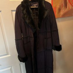 Faux Suede With Faux Collar And Cuffs