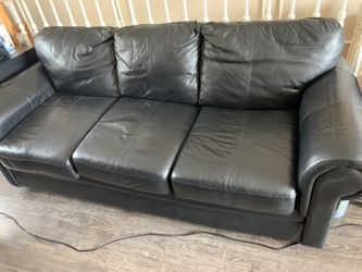 Leather sofa and love seat