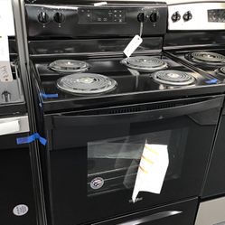 New Scratch And Dent Whirlpool Black Coil Top Range. 1 year Warranty 