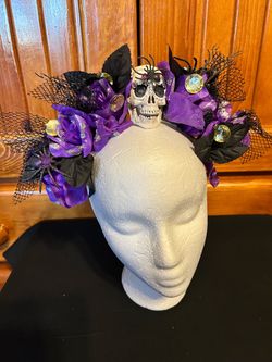 Halloween Skull Floral Crown Headband