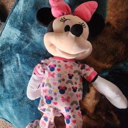 Disney Plush Minnie Mouse in pink pajamas 