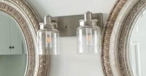 2-Light Nickel Vintage Vanity Light
