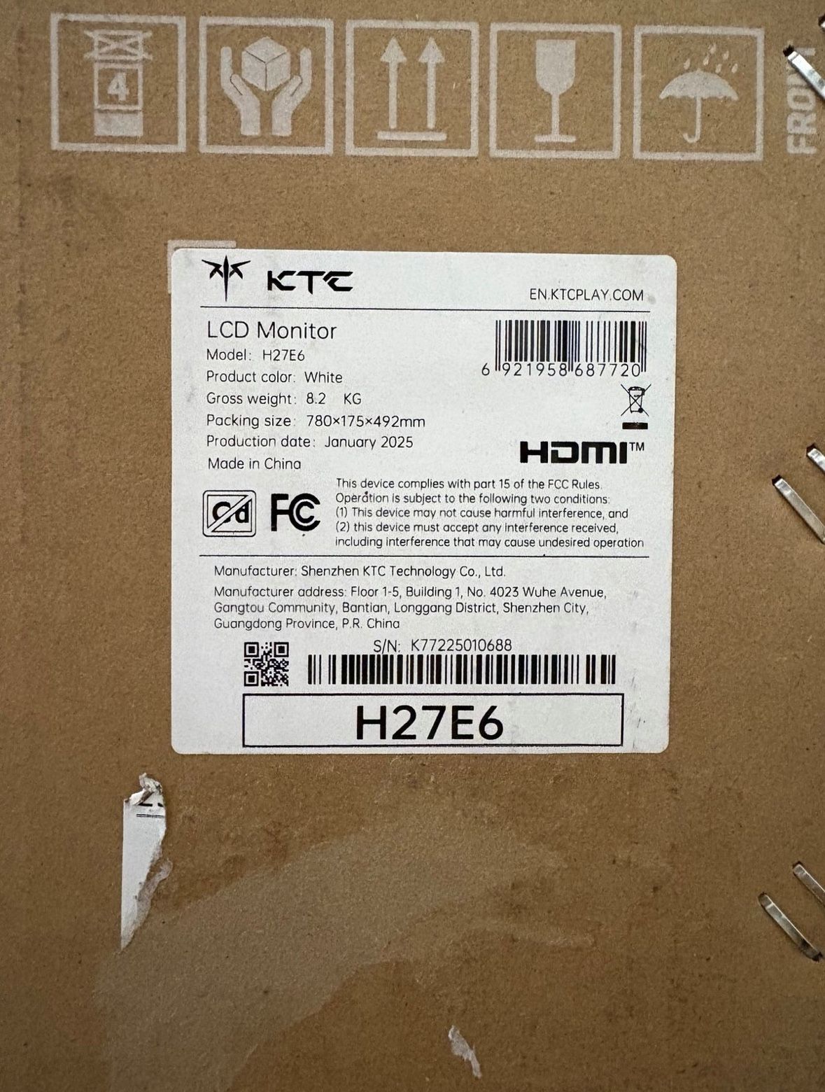 KTC 27 Inch White Gaming Monitor 300Hz/320Hz