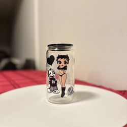Betty Boop and Felix The Cat Raiders Glass Cup