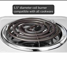 Proctor Silex Portable Electric Stove, Stainless Steel Single Burner Cooktop,