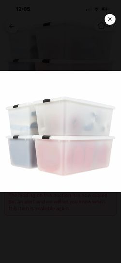 IRIS USA 91 Qt Stackable Plastic Storage Bins  with Lids, 1 each BPA-Free, Discreet Organizing Solution, Latches, Durable Nestable Containers, Secure