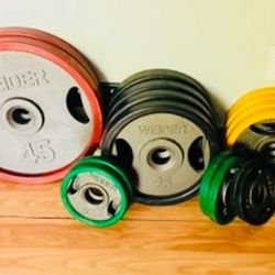 Handle grip plates / weights w/ rubber coating 255lbs of weight