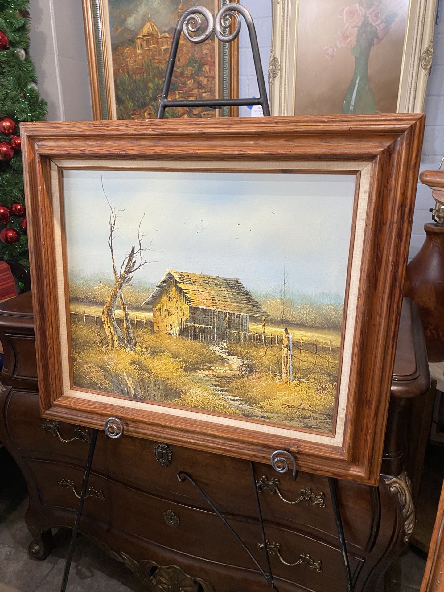 Oil Painting Framhouse Style Time By The Artist, Beautiful Colors