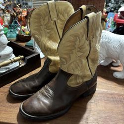 Leather Western Cowboy Boots- Size 9D