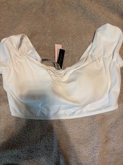 Victoria’s Secret Swim Women’s Off Shoulder White Swim Suit Top Size Medium