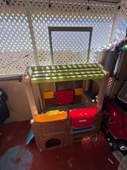 Kids playhouse and slide