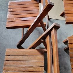 4 Wood Folding Chairs 