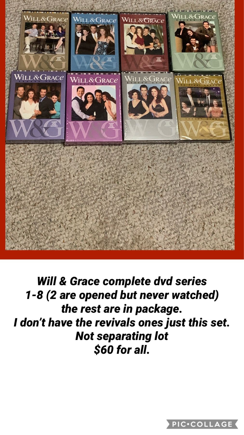 Will & Grace complete dvd series 1-8