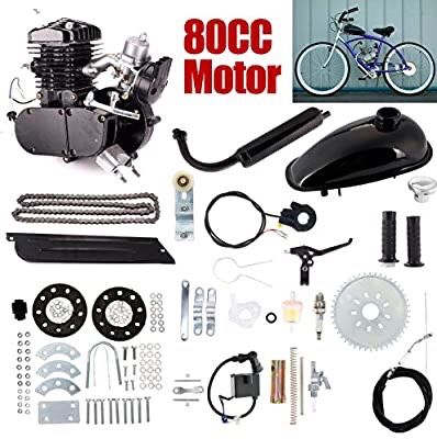 80Cc 2-Stroke Bicycle Gasoline Engine Motor Kit Diy Motorized Bike Black New-Black AT4747BK
