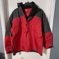 VTG Marlboro Waterproof Heavy Outdoor Hooded Mens Rain Jacket Adventure Size L