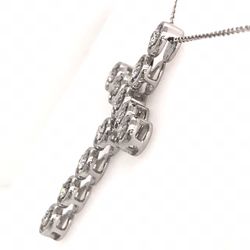 14 karat solid white gold with 3/4 of a ^ diamond cross pendant with chain