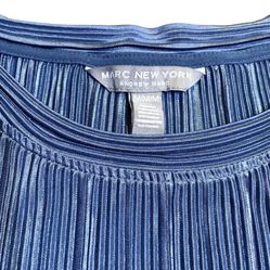 Marc New York Women's Ribbed Crewneck Top Shirt Blue, Active, M