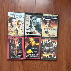 Martial Art DVD Lot of 6 Movies - Jet Li Chow Yun Fat Donnie Yen