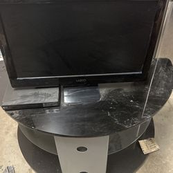 25” Vizio TV - TV Stand - DVD Player and A Roku Box