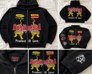 PacSun Subliminal Racing Team Zip-Up Hoodie Men’s XL