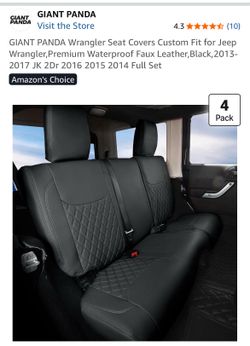 2013-17 jeep wrangler full seat cover set