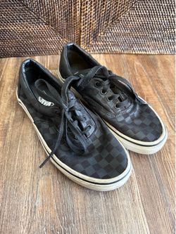 Vans Black Checkered Shoes - Size 1 - reads as size 3 fits like a size 1