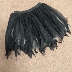 Large Black Lace Tutu Skirt Costume Zombie Witch Gothic 