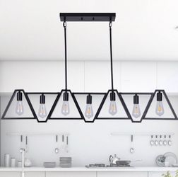 Dining Room Light Fixture, Kitchen Island Lighting with Adjustable Rods, Modern Chandelier