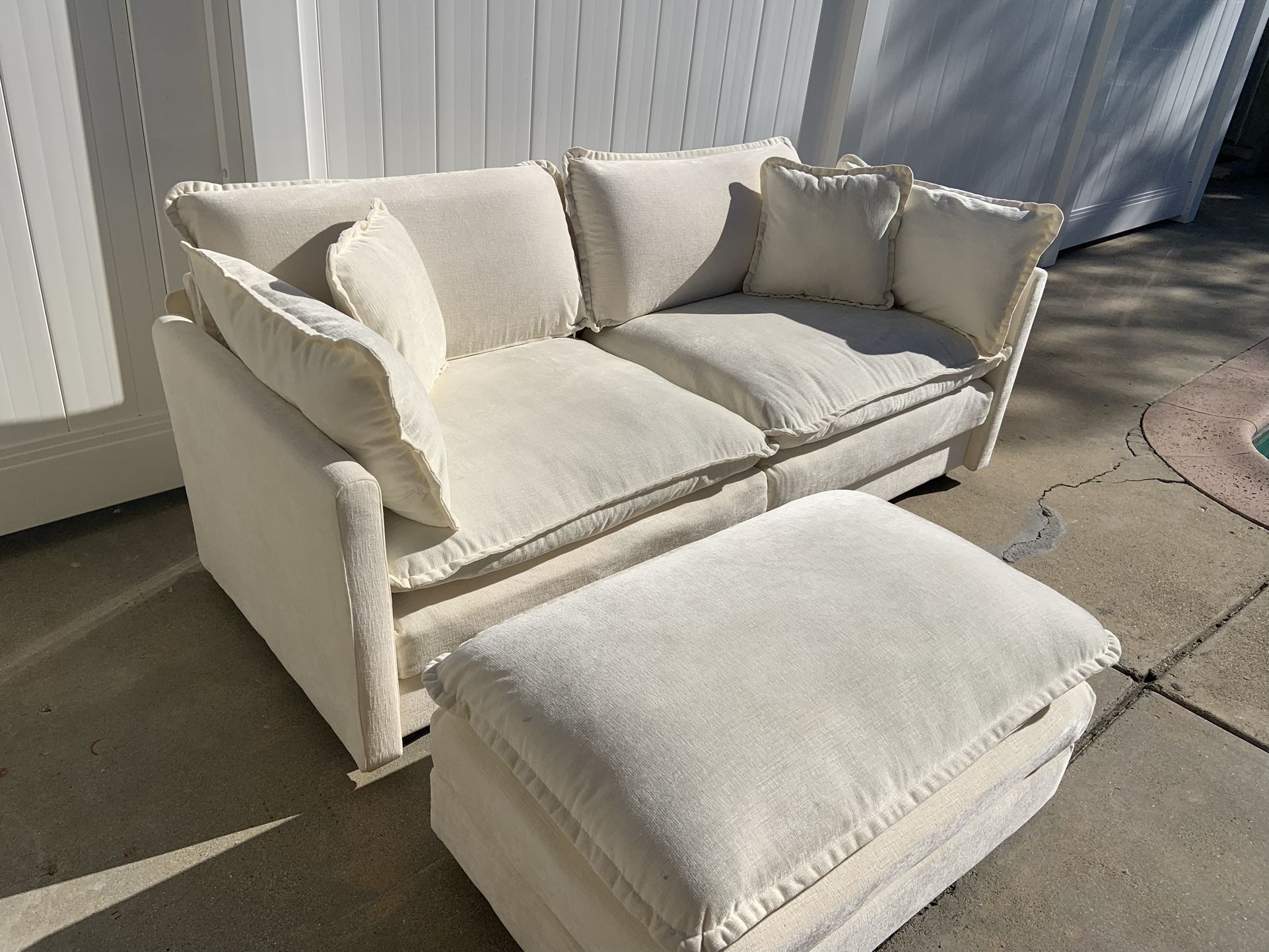 Cozy Neutral Sofa + Ottoman – Great Condition