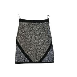 Melissa Paige silver/gold metallic sectioned pencil skirt, M. EUC.