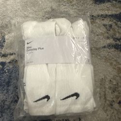 Nike Everyday Plus Crew Socks (6 Pack) Mens Size 8-12 White NEW SX6897-100
