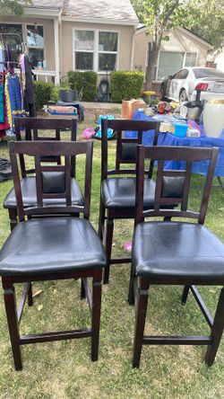 Classic Style Counter Height Chairs 4pc Dark cherry
