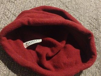 Red Parkhurst winter hat, wool