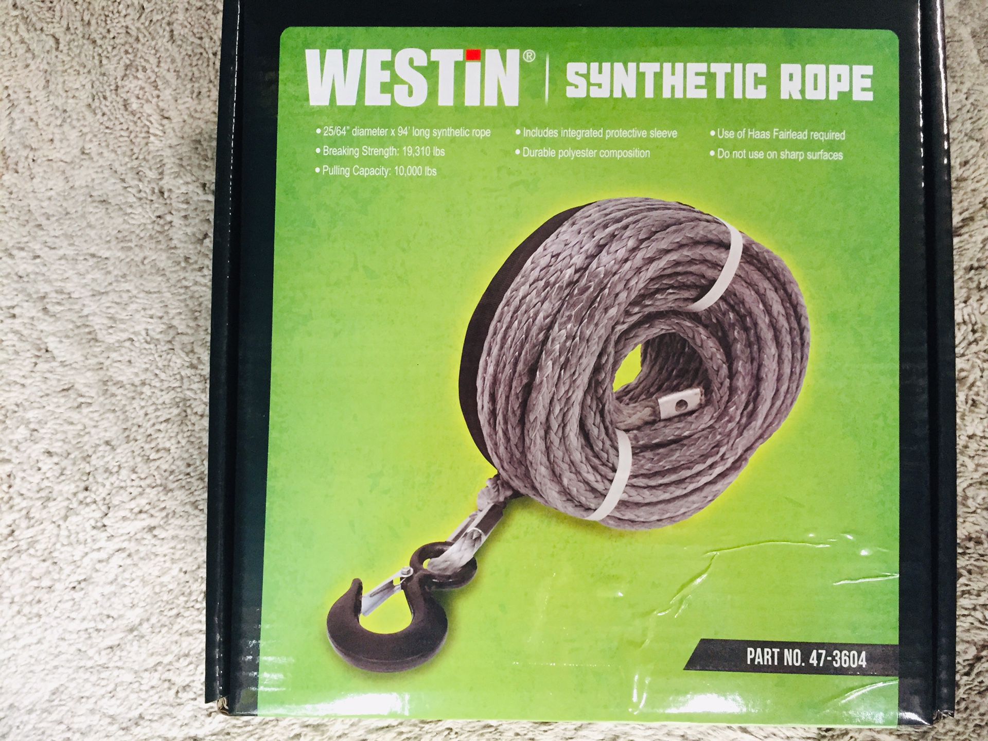 Synthetic Winch cable rope