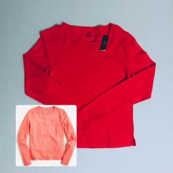 J. Crew '90s Fitted Organic Slub Cotton Long-Sleeve T-Shirt Women’s Size XS