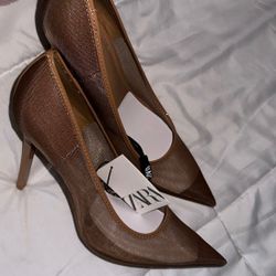 Zara Mesh Heels Brand new !! Size 8