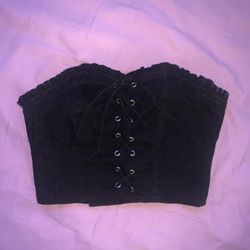 Black Lace Crop Top Zip Up Gothic