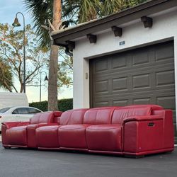 Electric Recliner Sectional Couch/Sofa - Leather - LIKE NEW - Delivery Available 🚛