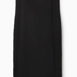 COS Black Sleeveless Ribbed Dress Size L