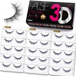 Eliace False Eyelashes Natural look Cat Eye Lashes Wispy Lash Strips, 3D False Mink lashes Fluffy Like Extensions, Cross Fake Eyelashes Manga Lash Sof