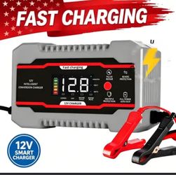 12V Smart Battery Charger with Clamps