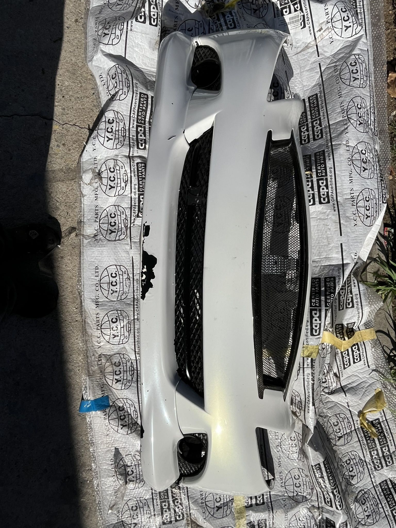 G35/G37 Sedan QAA Front Bumper & Lip with Carbon Mesh Grille 