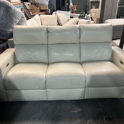 LEATHER RECLINER SOFA COUCH 