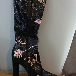 Black Knee High Boot
